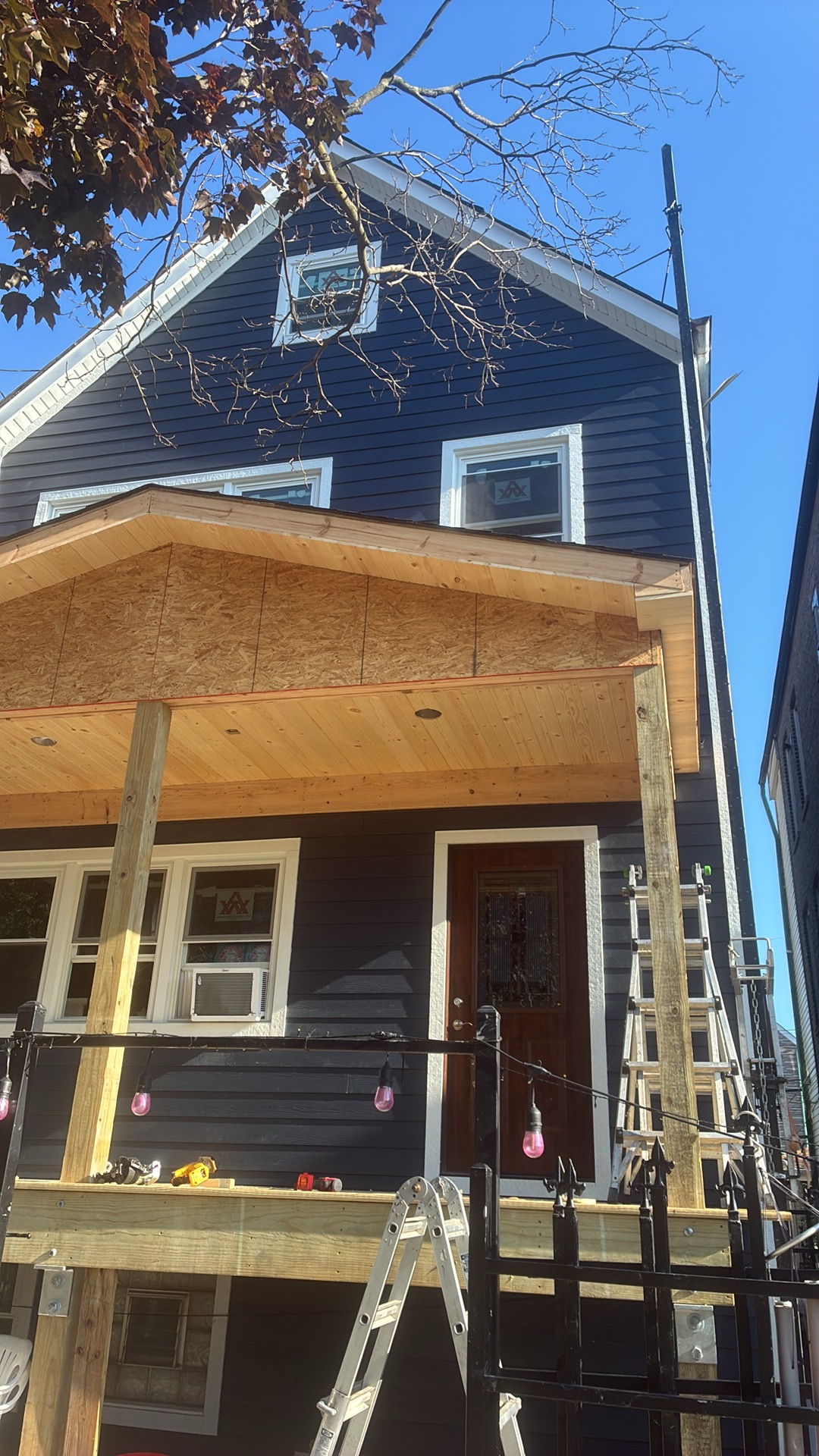 Addition and porch under construction