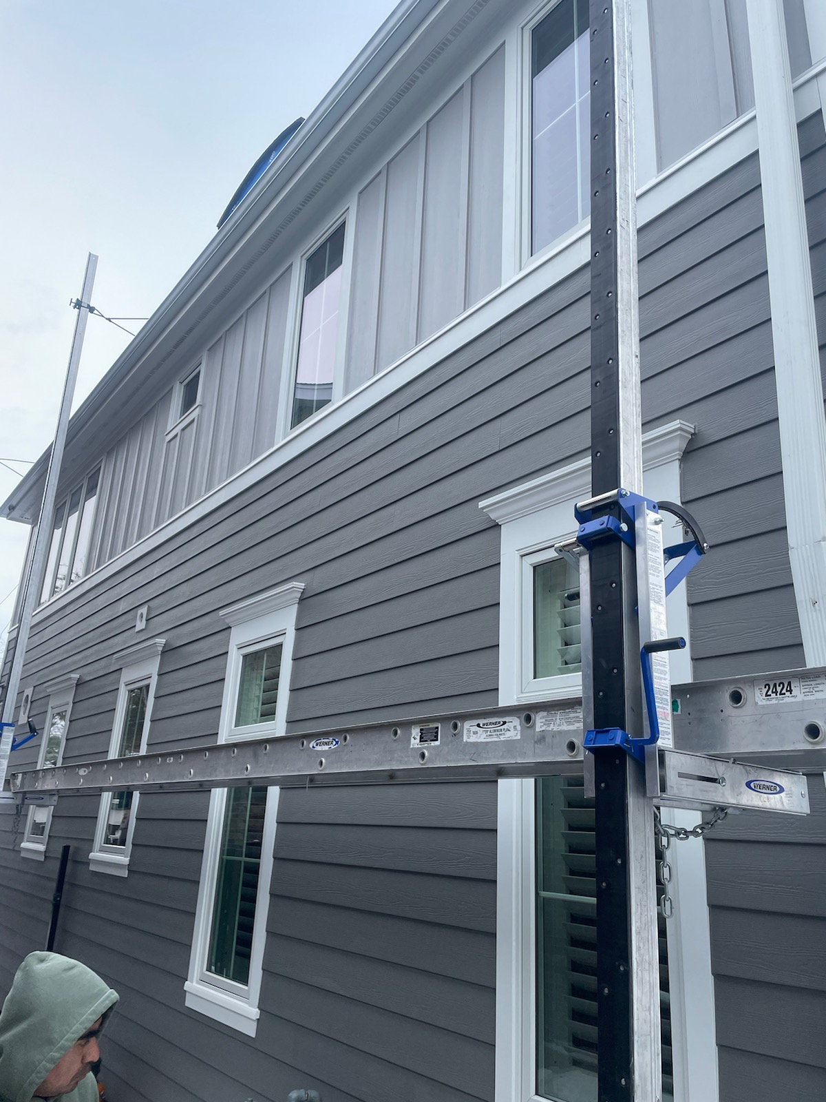 Lap siding install in progress