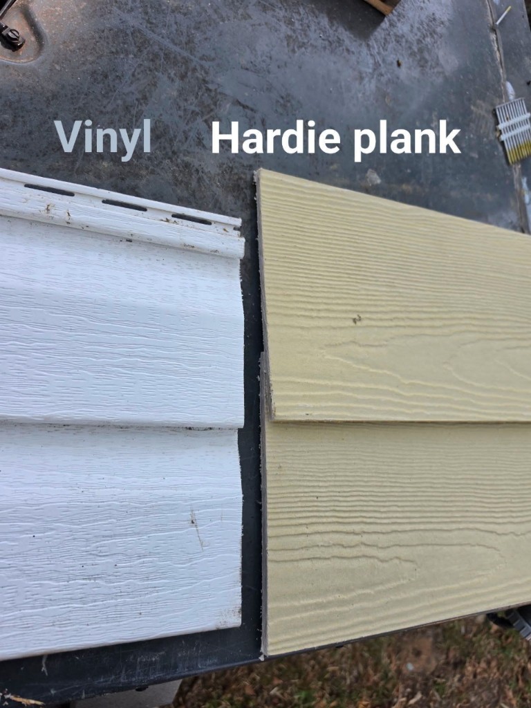 Vinyl siding vs James Hardie plank