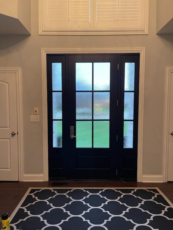 Entry door, interior view