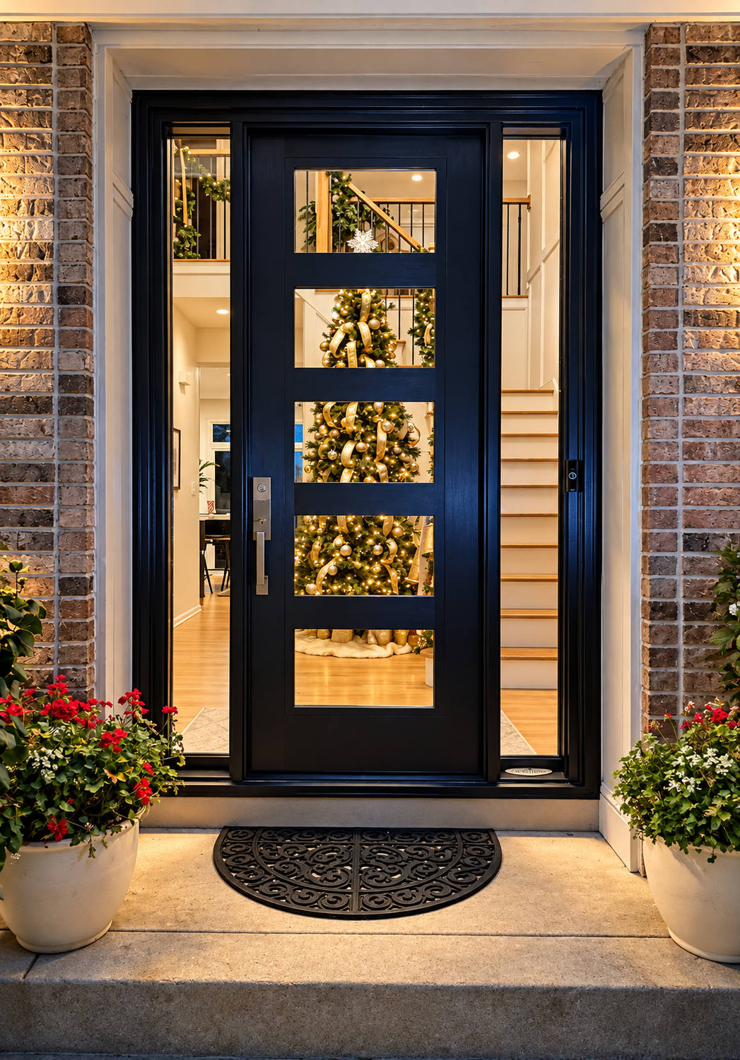 Pella glass entry door, exterior
