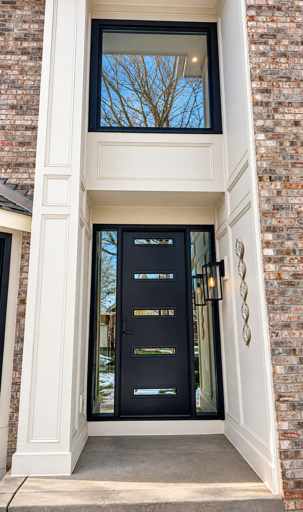 Pella entry door with transom window