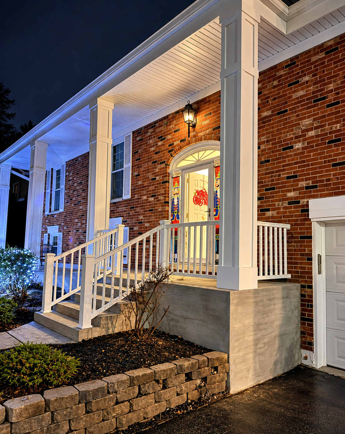 James Hardie wrapped porch columns, front entry