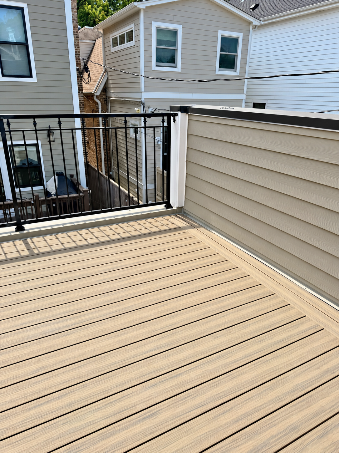 Upper deck with black railing, second view