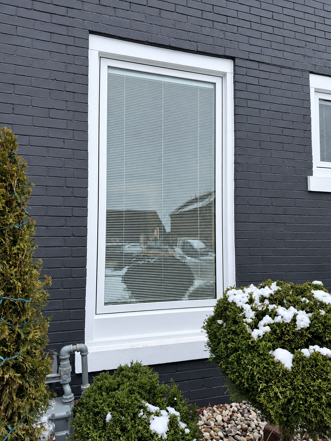 Pella Lifestyle Series wood windows with built-in blinds