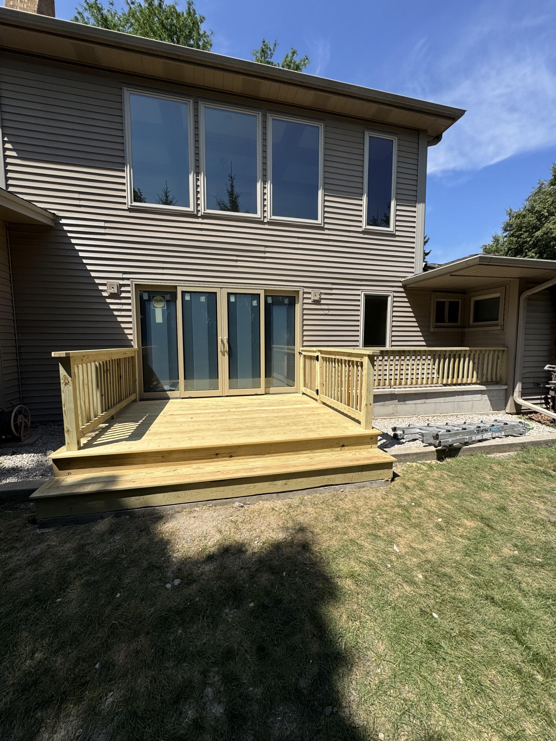 After wood deck replacement