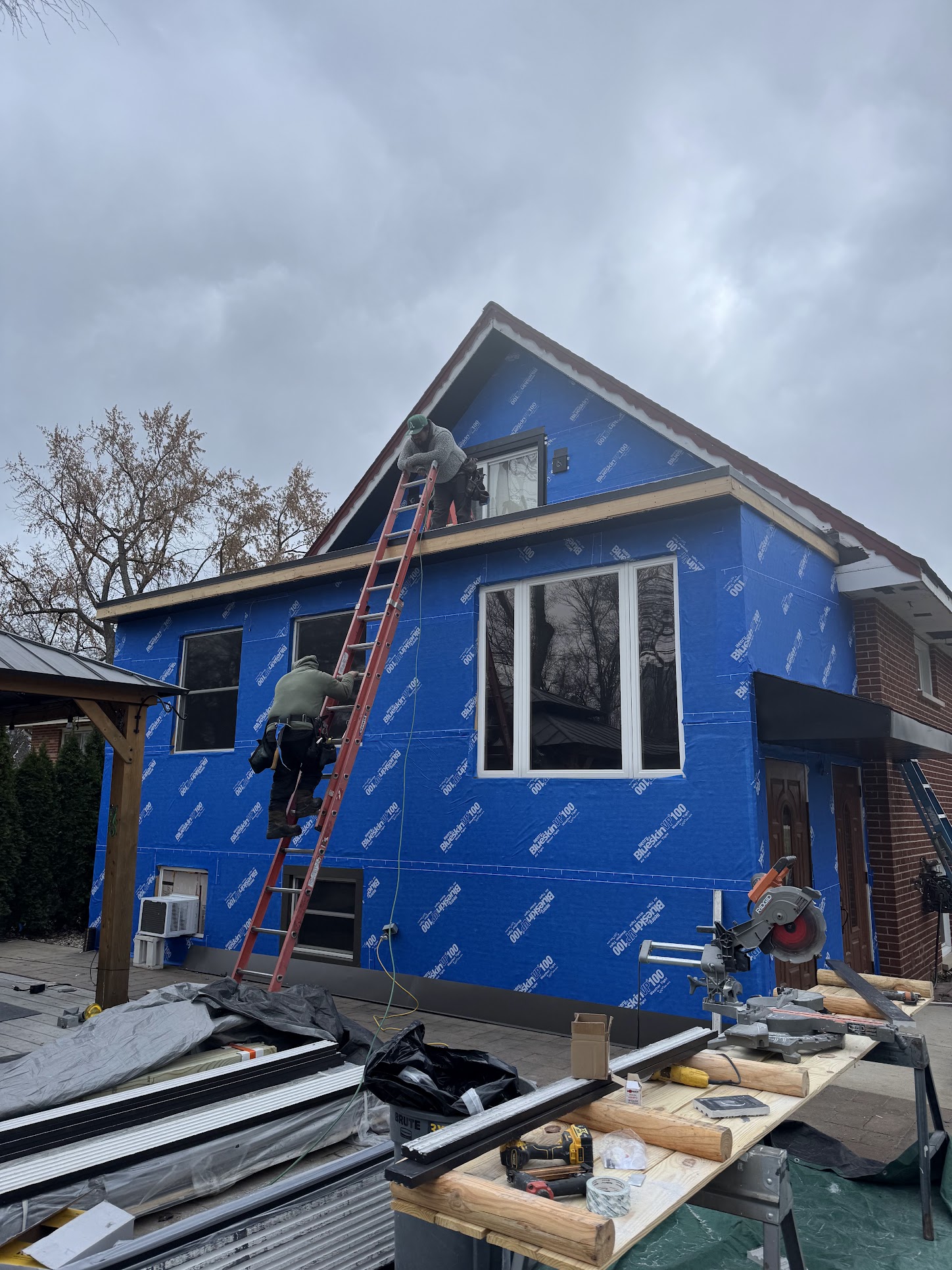 Blue Skin Siding Prep