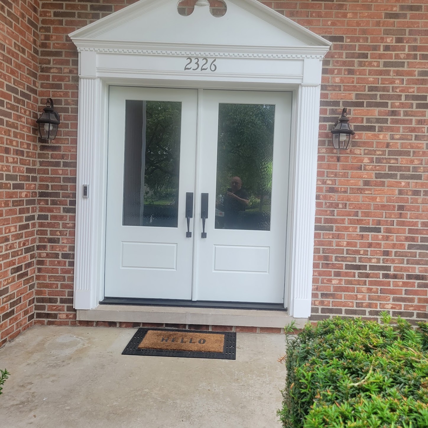 White Double Entry Door