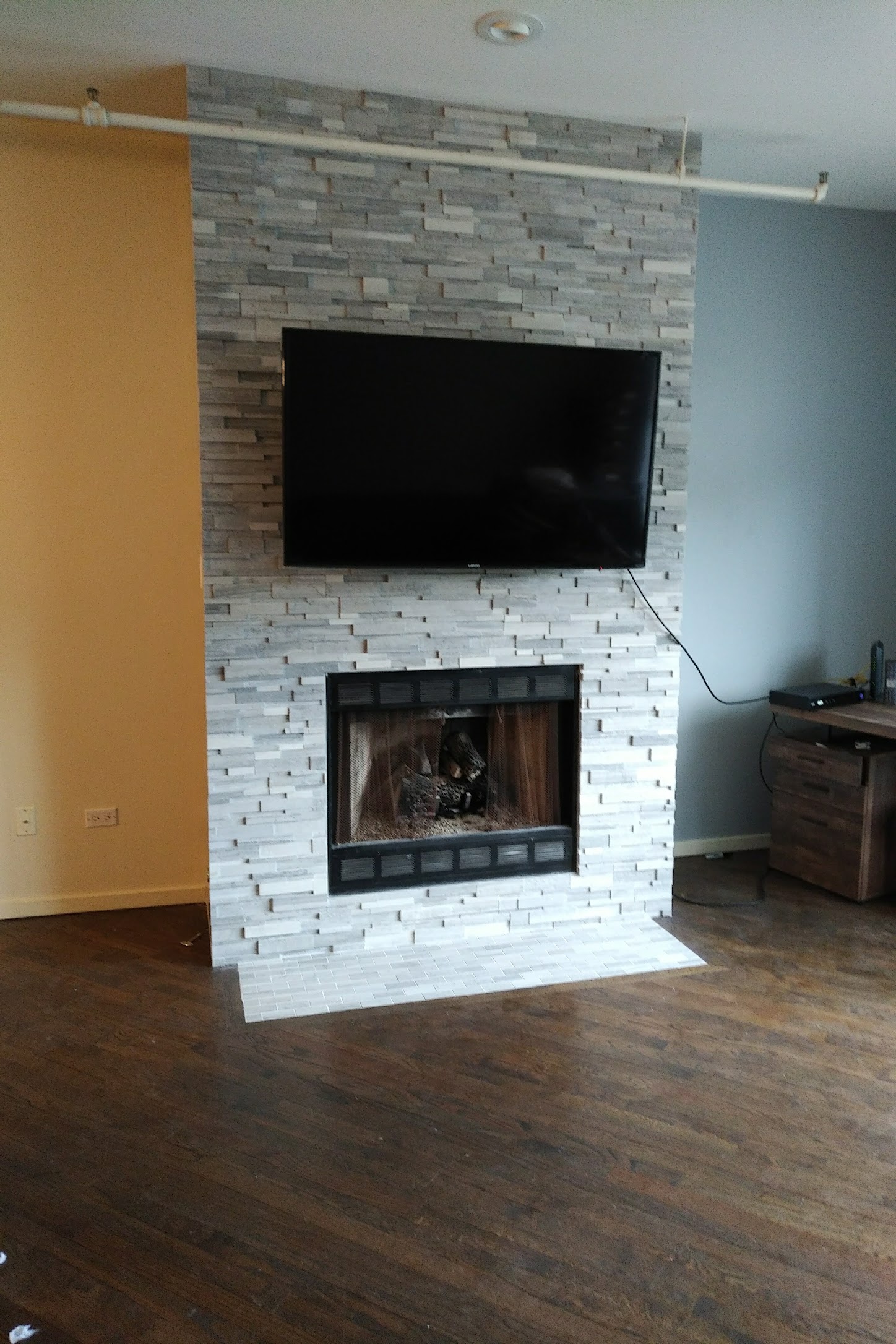 Stone Fireplace Remodel